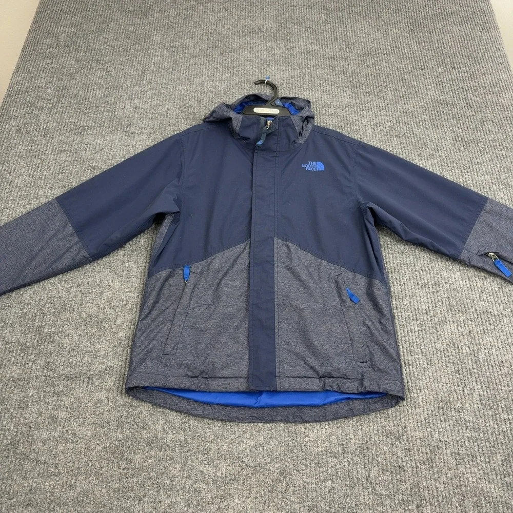 The‎ North Face Jacket Boys M Blue Nylon Colorblock Hooded Outdoor Gorpcore